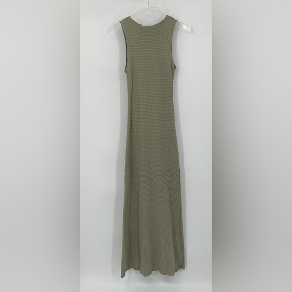 Rag & Bone Carine crochet tank dress moss green maxi long shift raw edge new XS - Picture 4 of 5